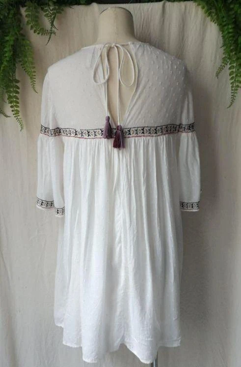 Bohemian chic white embroidered dress-like romper "Zara Trf"} – photo 6